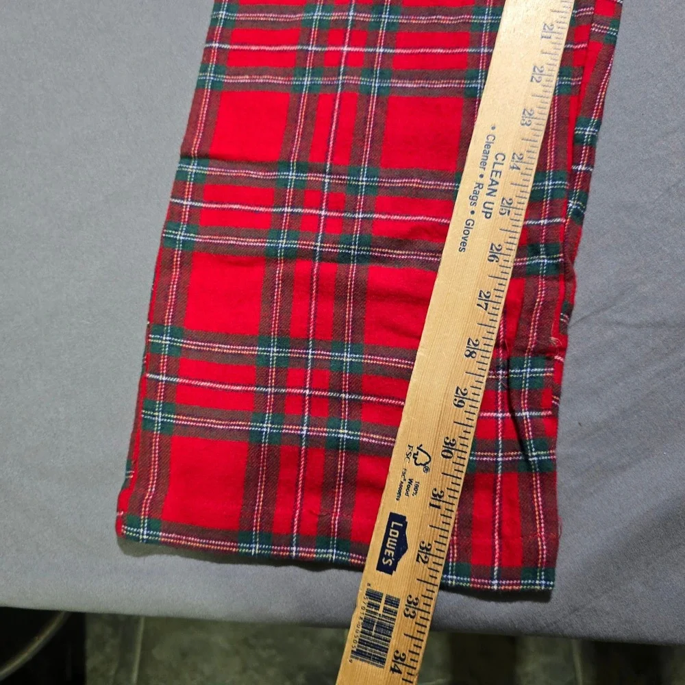 Hanes Pajama Pants Mens Large Red Plaid Flannel Cotton Blend Lounge Bottoms